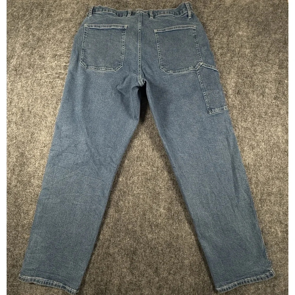 Uniqlo Denim Work Pants XL 36-39 Light Wash Stretch Carpenter Utility Jeans